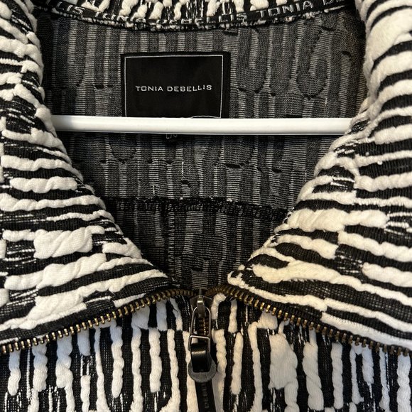 Tonia Debellis Black/White Front Zip Jacket - Picture 2 of 5